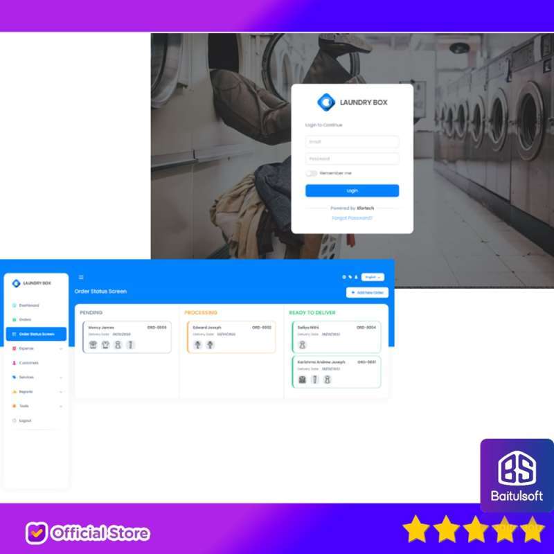 Jual Source Code Aplikasi Laundry Box Pos And Order Management System By Baitulsoft By