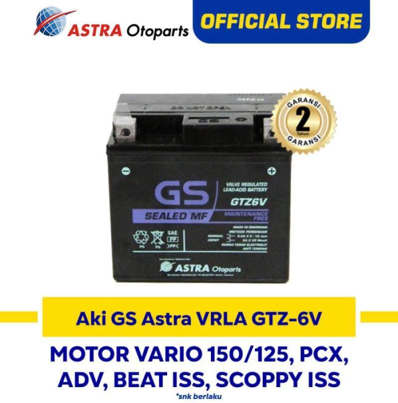 Jual VOUCHER Aki GS Astra VRLA GTZ-6V (u/ Motor Vario 150/125, PCX, ADV