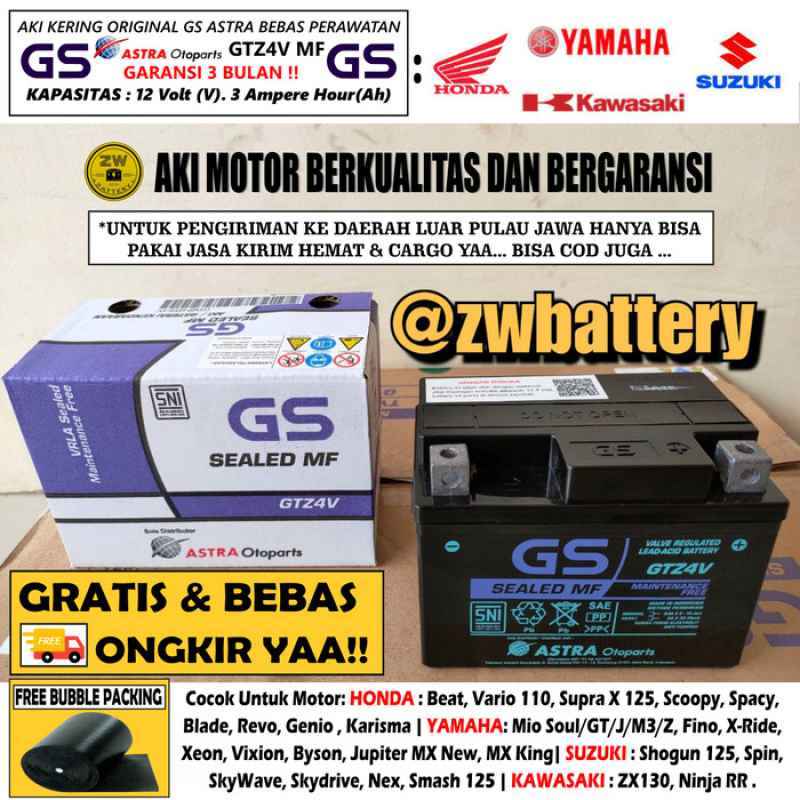 Promo Aki Motor Jupiter MX New, MX King New GS ASTRA GTZ4V MF Diskon 23