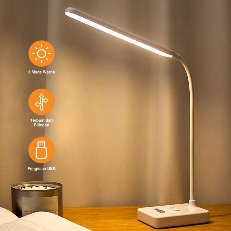 Jual Lampu Meja Kerja Belajar Desk Lamp Led USB Version 3in1 Color WMO ...