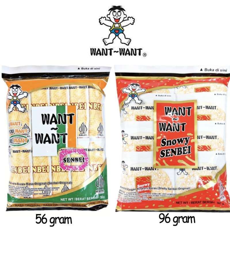 Jual Biskuit Want Want Senbei Snowy Rice Crackers Krekers Beras di ...