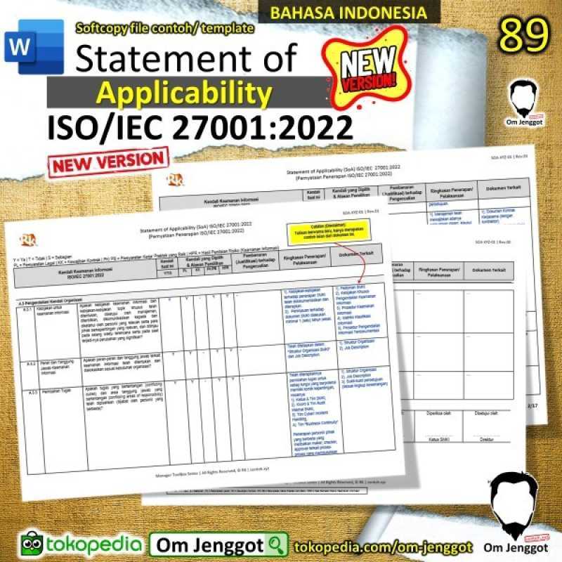 Promo Contoh Statement Of Applicability (soa) Penerapan Iso/iec 27001: ...