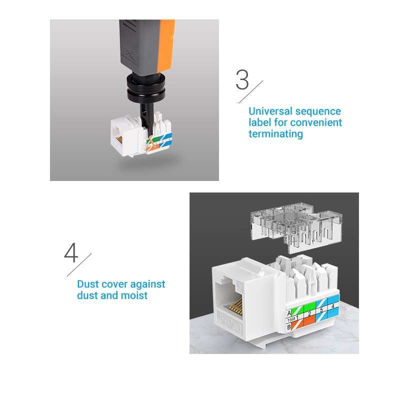 Jual Vention Konektor Rj45 Cat 5e/6 Modular - 180 Degree Cat.5e Di ...