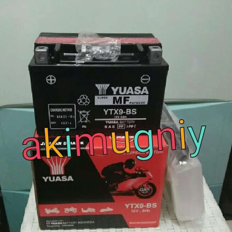 Promo aki yuasa ytx9-bs mf 12v 8ah motor ninja 250 ktm duke 200 pulsar