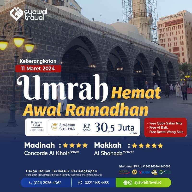 Promo Umrah Hemat Maret Terbaru - Nikmati Perjalanan Suci dengan Harga Terjangkau