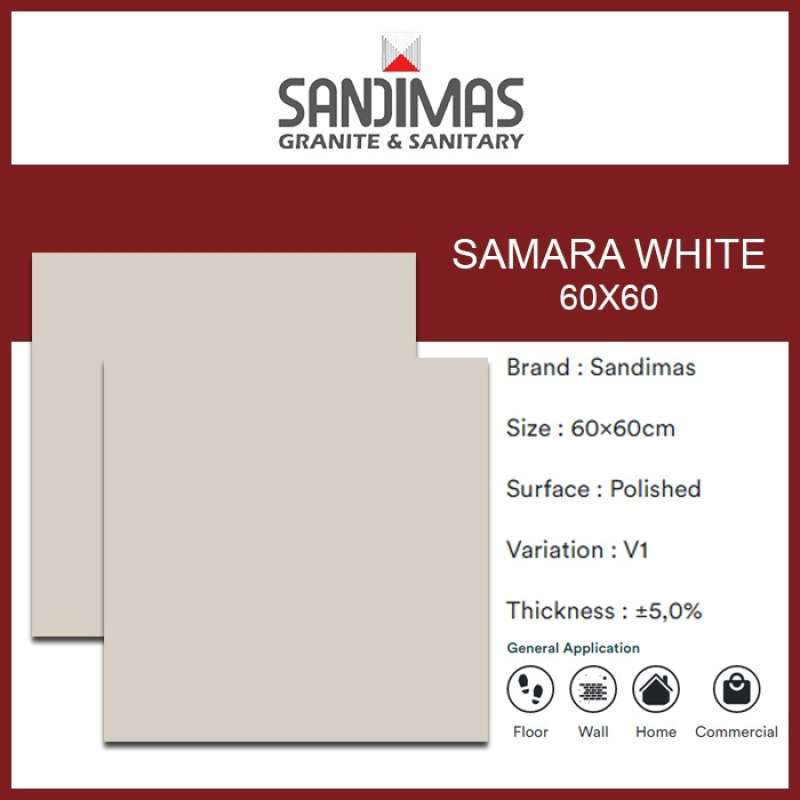 Jual Granite Tile Sandimas Samara White 60x60 (double Loading) 4pcs=1