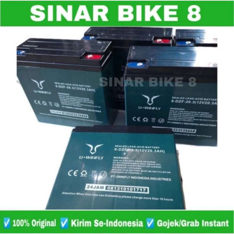 Promo Baterai Aki Motor Listrik Uwinfly Vespa T3 12v 20.3ah 1 Set