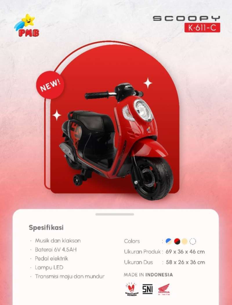 Promo Motor Aki Anak Pmb K611c Honda Scoopy Lisensi Asli Honda Motor