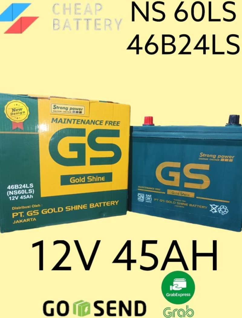 Promo aki mobil crv new laser gs mf ns60ls 46b24ls 12v45ah Diskon 24%