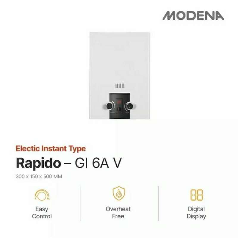 Jual MODENA Gas Instant Water Heater GI6AV Tankless LPG GI 6 AV GI6AV