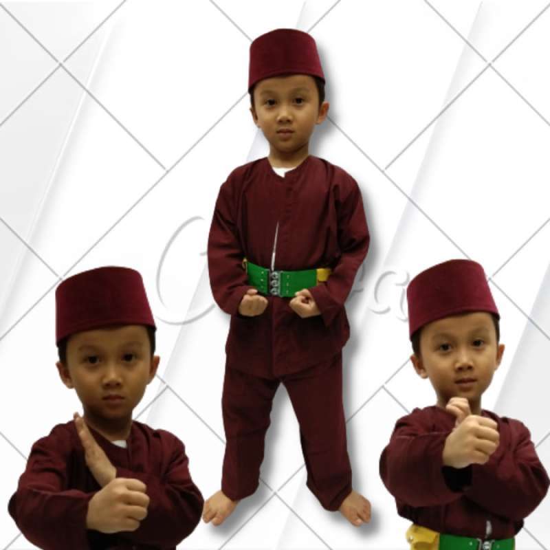 Promo Baju Pangsi Anak Baju Adat Betawi Pakaian Tradisional - Hitam, 1