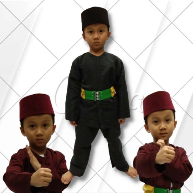 Promo Baju Pangsi Anak Baju Adat Betawi Pakaian Tradisional - Hitam, 1
