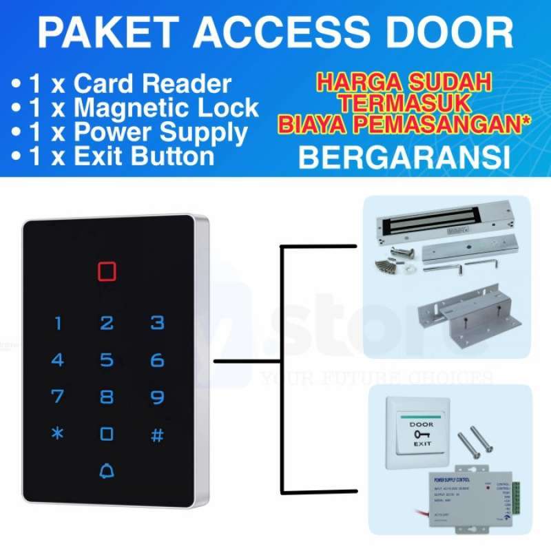 Promo Paket Access Control RFID / Akses Door Lock / Akses Kontrol Pintu ...