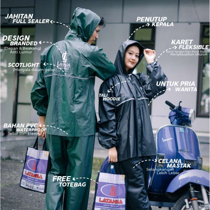 Jual Raincoat By Latansa Pria Wanita Terbaik Anti Rembes Bahan Pvc Di Seller Owl Store Cengkareng Timur Kota Jakarta Barat Blibli