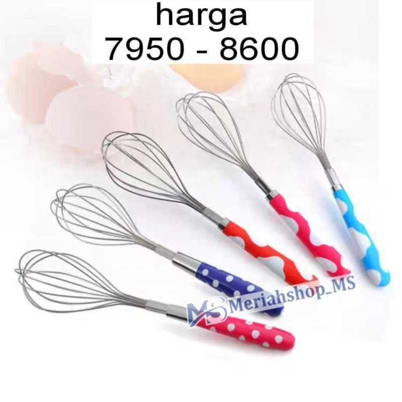 Pengocok Telur Egg Beater Hand Mixer Kocokan Telor Polkadot Balon Whisk  Whisker Pengaduk Adonan Tepung Cetakan Kue Polkadot Stainle