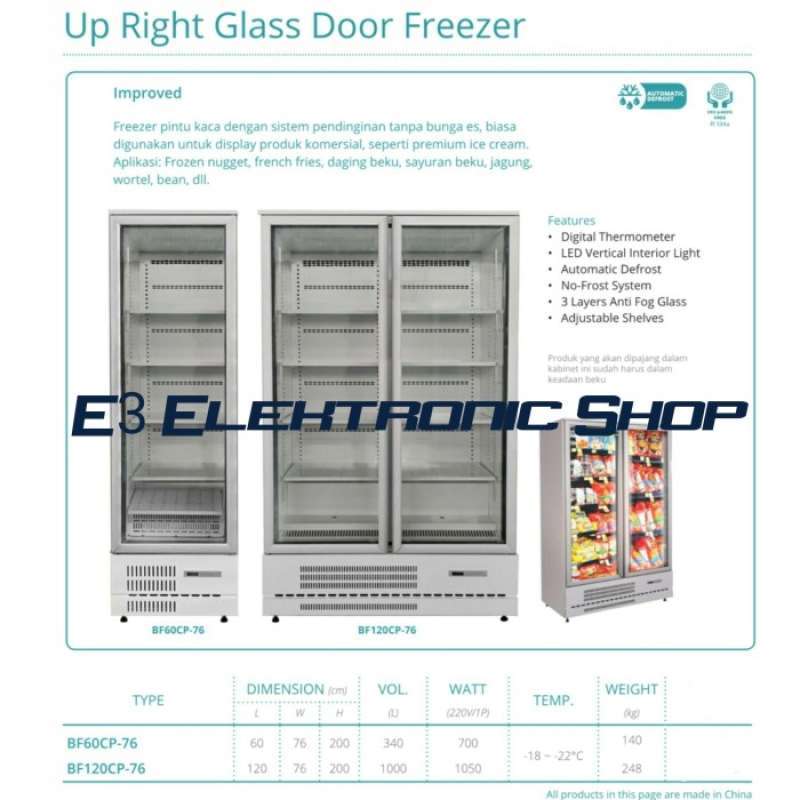 Jual Upright Glass Door Freezer Gea Bf120Cp76 Kulkas Pembeku Pintu