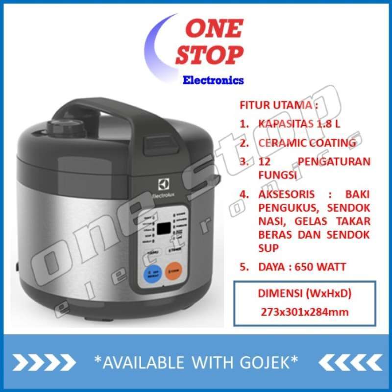 Promo Electrolux E4Rc1680S / E4Rc1680S Rice Cooker Ceramic 1.8 L