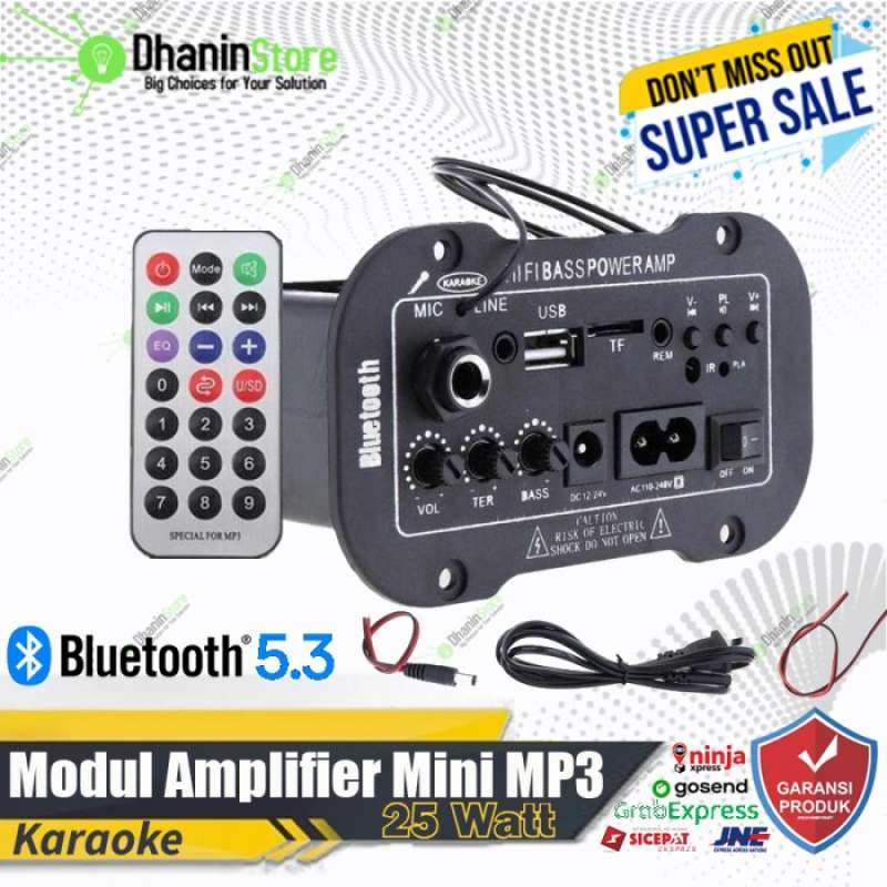 Promo Modul Mp3 Power Amplifier Mini Karaoke Board Rakitan Bluetooth
