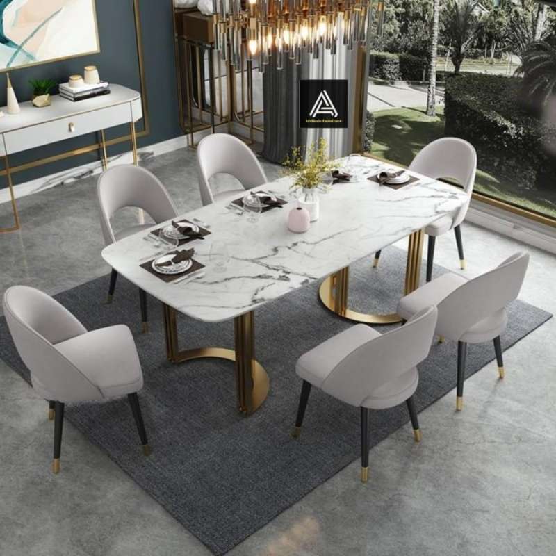 Jual Set Meja Makan Marmer 6 Kursi Minimalis Modern Di Seller Afvlindo ...