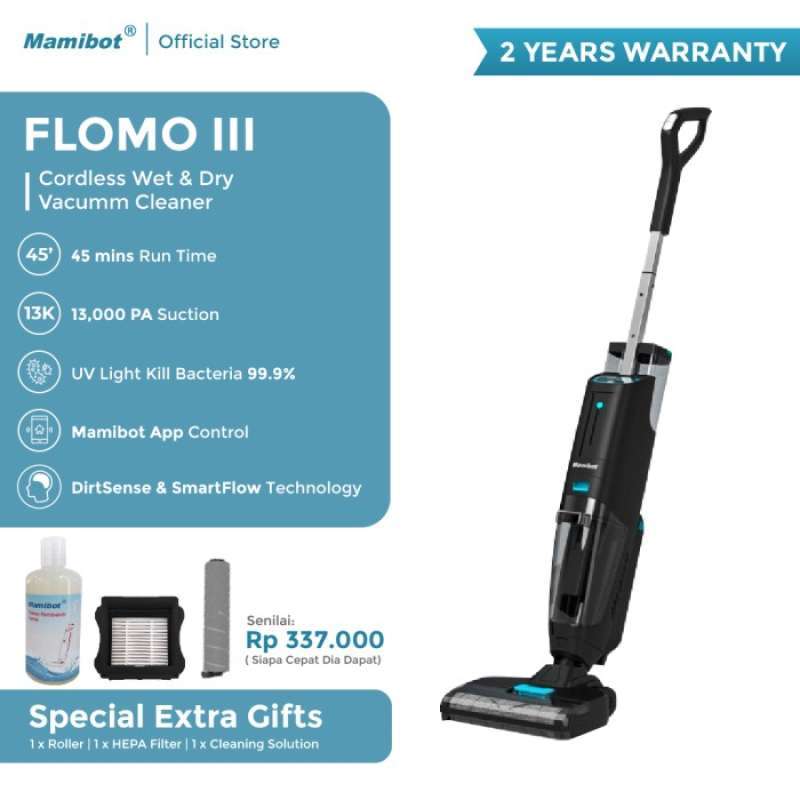 Jual Mamibot Flomo Iii Cordless Wet Dry Sterilisation Vacuum Cleaner