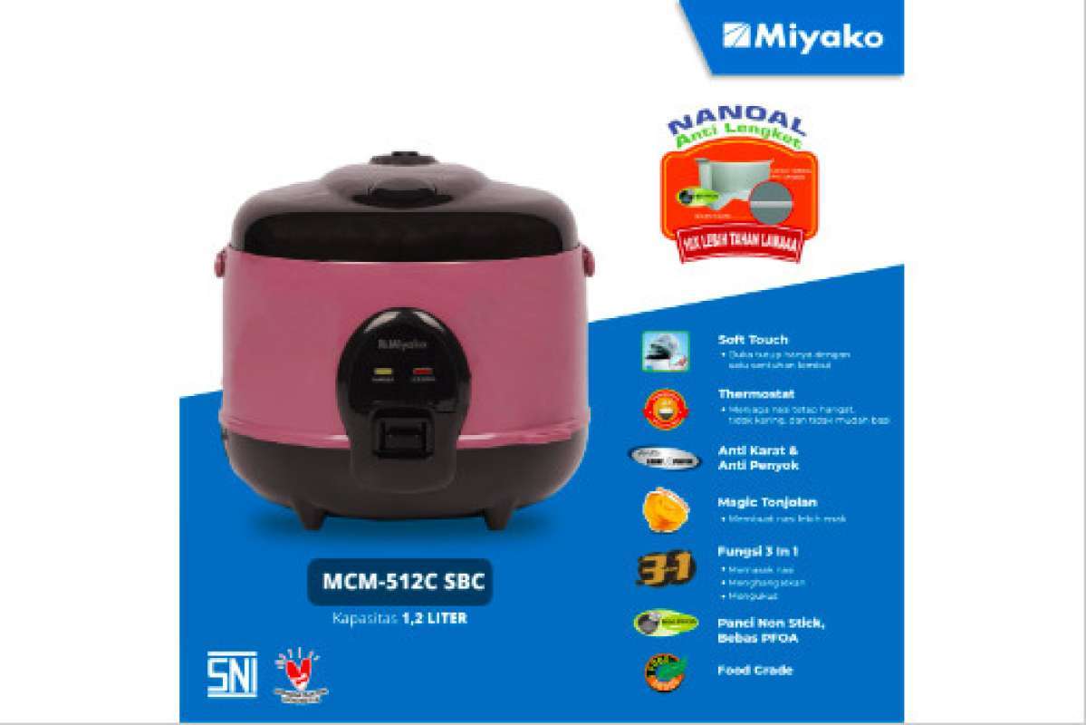 Promo [ Miyako ] Rice Cooker / Magic Com Miyako 512C 1,2 Liter Low