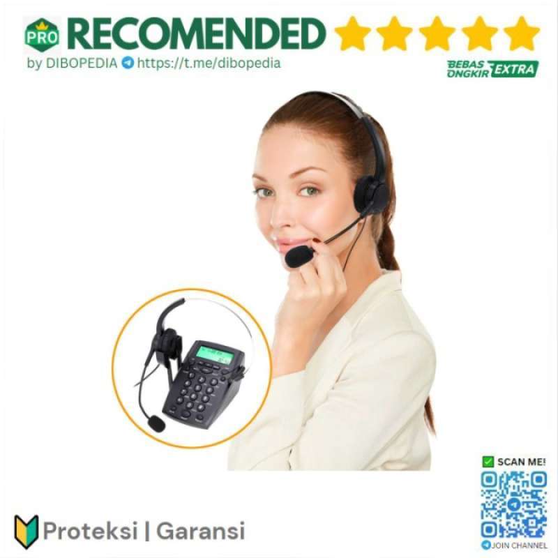Promo Voicejoy Telephone Desk Ht500 With Headset Handsfree Call Cent
