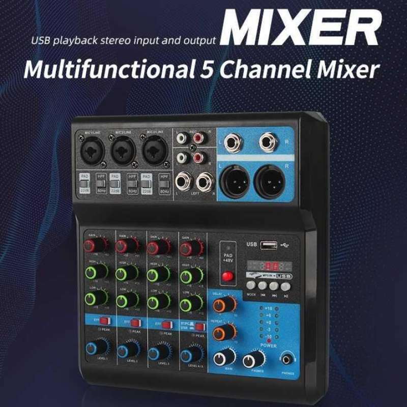 Jual LEEDOAR Mixer Audio Professional Monitor Paths Bluetooth USB 5