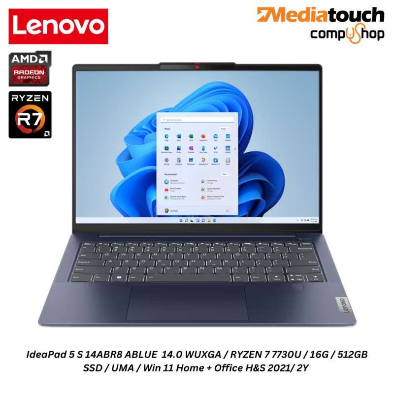 LENOVO IDEAPAD SLIM 5 LIGHT 14ABR8 0PID GREY AMD RYZEN 7-7730U 16GB 512GB W11+OHS main image 1