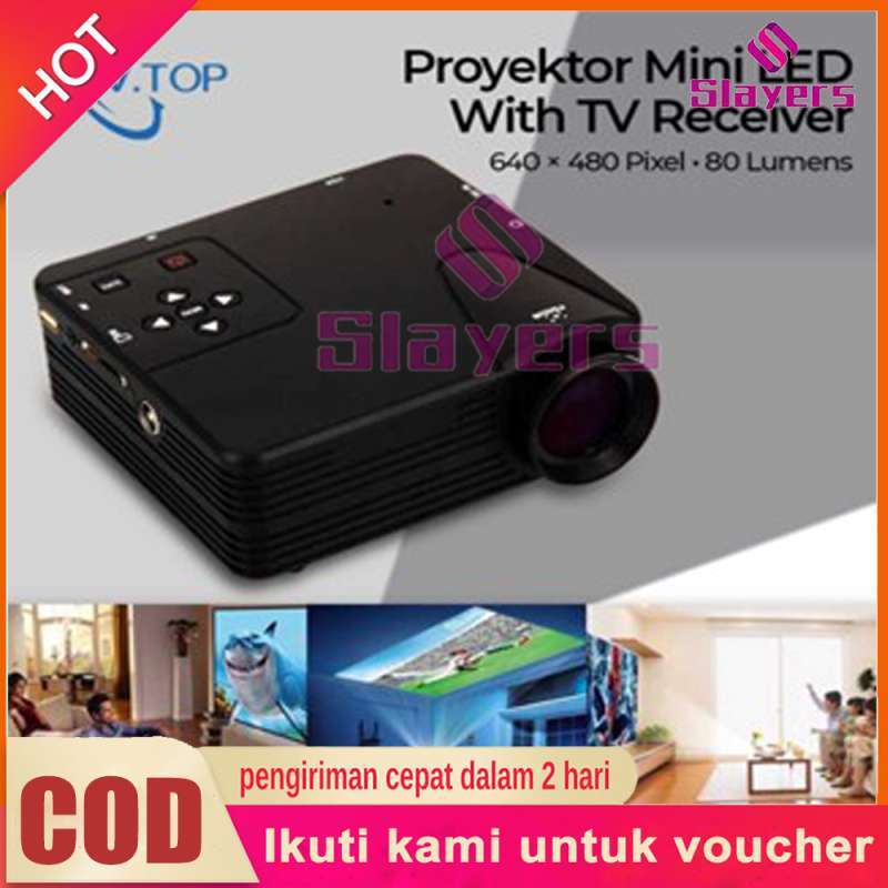 Promo Proyektor TV Tuner Projector Mini Proyektor 1920x1080p Support USB/HDMI/ SD VGA/AV/TV