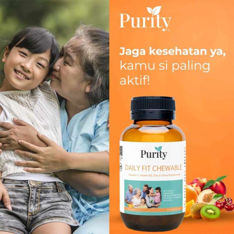Promo Purity Daily Fit Chewable Isi 100 Tablet Vitamin Daya Tahan