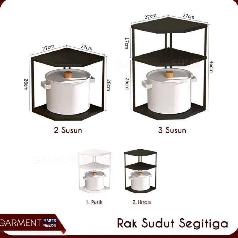 Promo Rak Sudut Dapur Besi 3 Susun Anti Karat Tempat Penyimpanan Bumbu ...