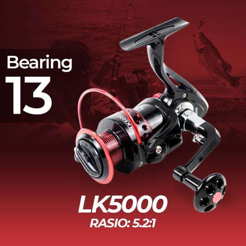 Promo Reel Pancing Spinning 5.2:1 Ball Bearing 13 Lk5000 Reel Full