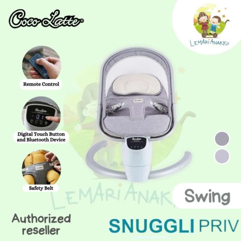 Promo Cocolatte Swing Snuggli PRIV Bouncer Elektrik Ayunan Bayi Otomatis LIGHT GREY___GARANSI