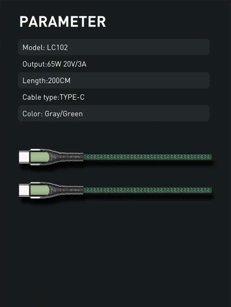 Lc102 Loader Promo LDNIO KABEL DATA LC102 FAST CHARGING 65W PD TYPE C TO TYPE C 2 ...