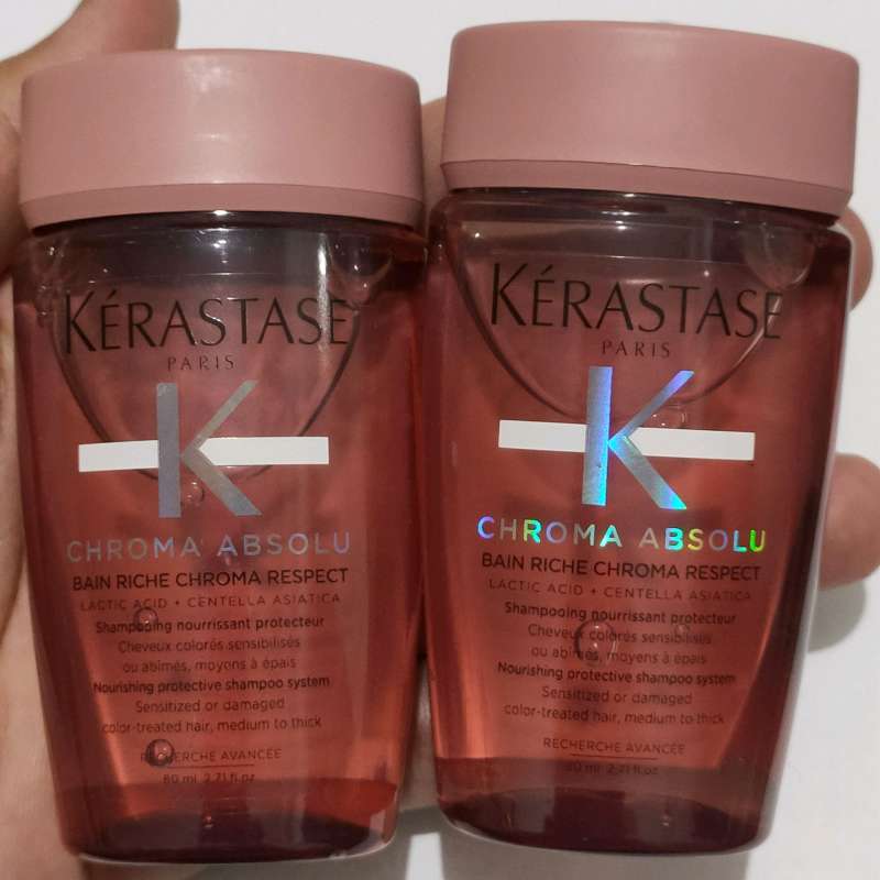SHAMPO KERASTASE CHROMA ABSOLU BAIN RICHE CHROMA RESPECT 80ML SHAMPO RAMBUT  WARNA TRAVEL SIZE 80 ML