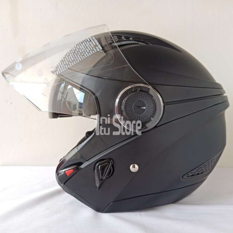 Promo New Helm Zeus Zs610 Z610 Matt Black Half Face Openface Double Visor Terbaik Diskon 13 Di