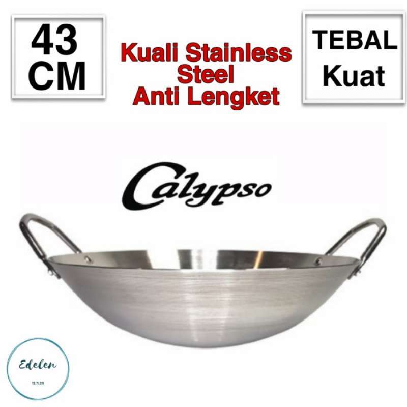 Promo Kuali Wajan Penggorengan Stainless 43 Cm Calypso Vienna Anti