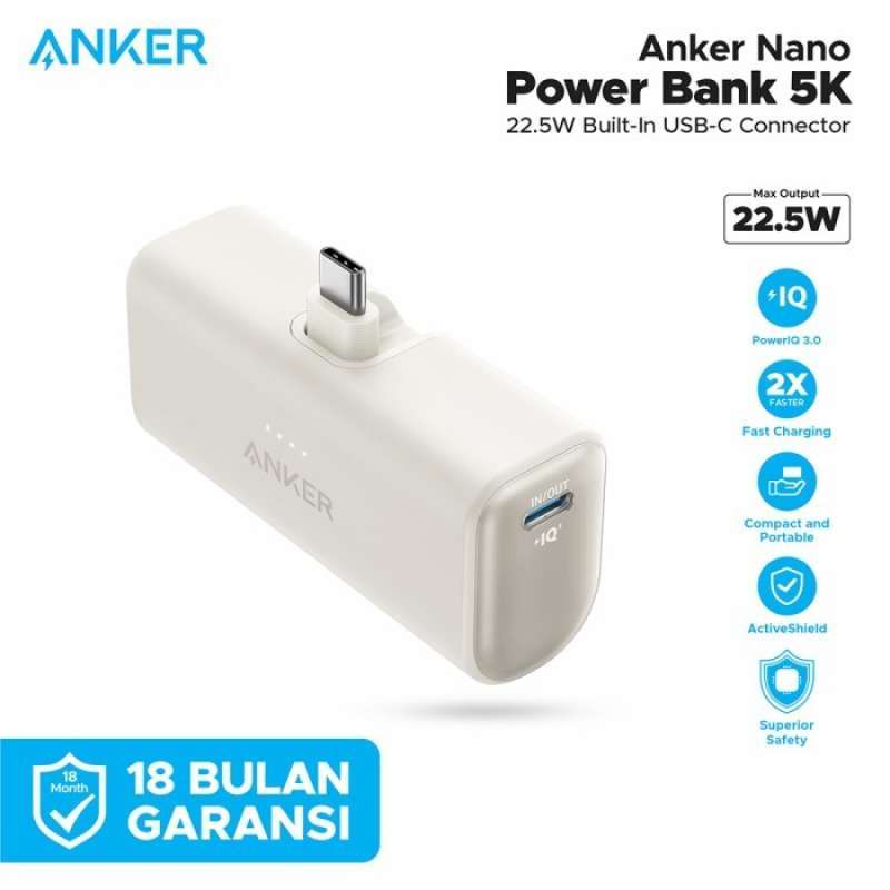 Khanka Custodia rigida di ricambio per caricabatterie Anker Nano Power Bank 5000mAh/Anker Power Bank 621, custodia protettiva per caricabatterie Anker 5000mAh 22,5 W/12 W (nero, solo custodia