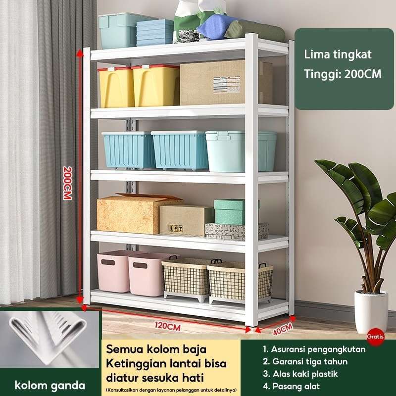 Promo Besi 100%rak Besi Siku/rak Besi Siku 5 S - ️5l120*40*200cm⬜