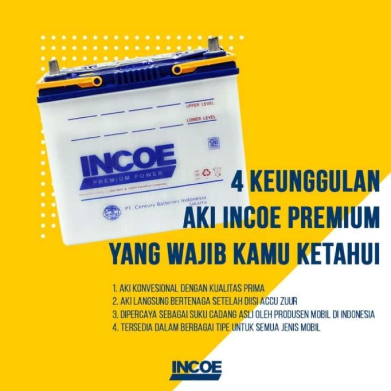 Promo Aki Mobil Panther Incoe Premium Astra Ns70 Aki Basah 12v / 65 Ah