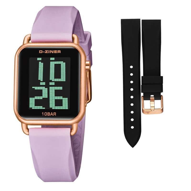 D-Ziner Original Jam Tangan Kasual Wanita Digital Tali Karet Water  Resistance Free Battery dan Tali Cadangan Box dan Bergaransi D21341