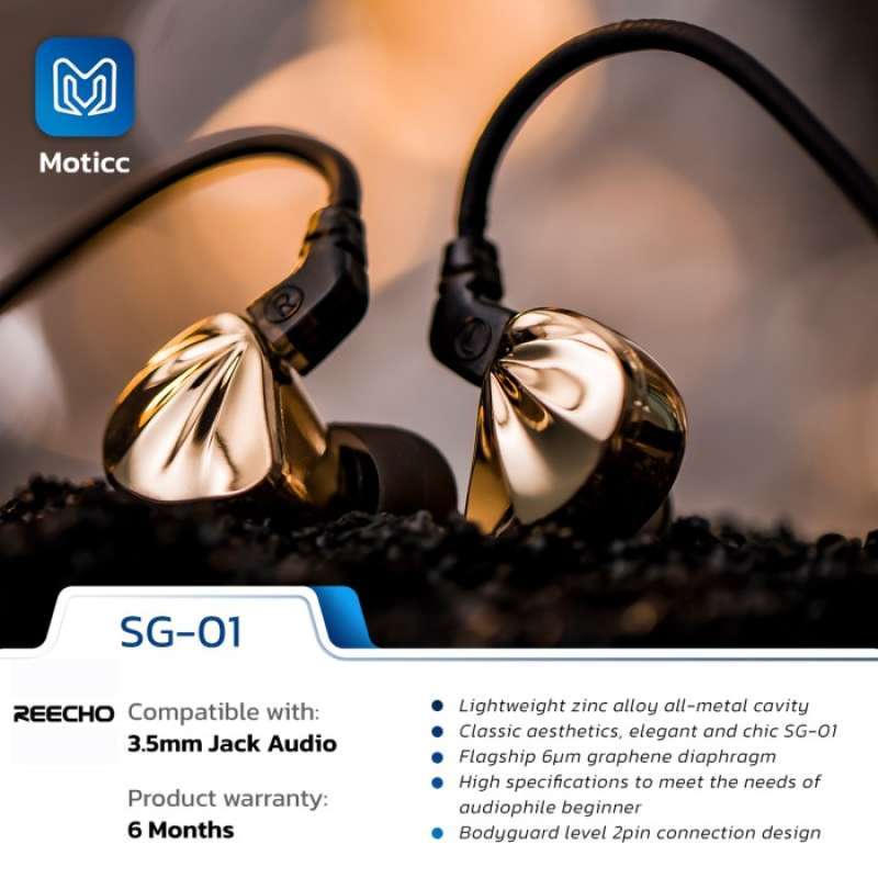 Promo Reecho Sg01 With Mic Graphene Composite Diaphragm In Ear Earphone ...