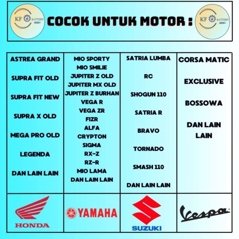 Promo Aki Motor Fit, X 100, Legenda Yuasa Yt7c Mf 6ah Diskon 20% Di