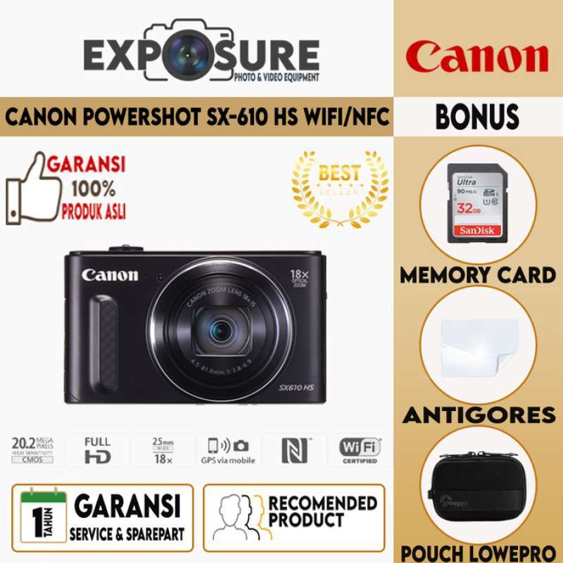 Jual Canon Powershot Sx610 Hs / Kamera Pocket Canon Sx610 Hs Wifi Nfc
