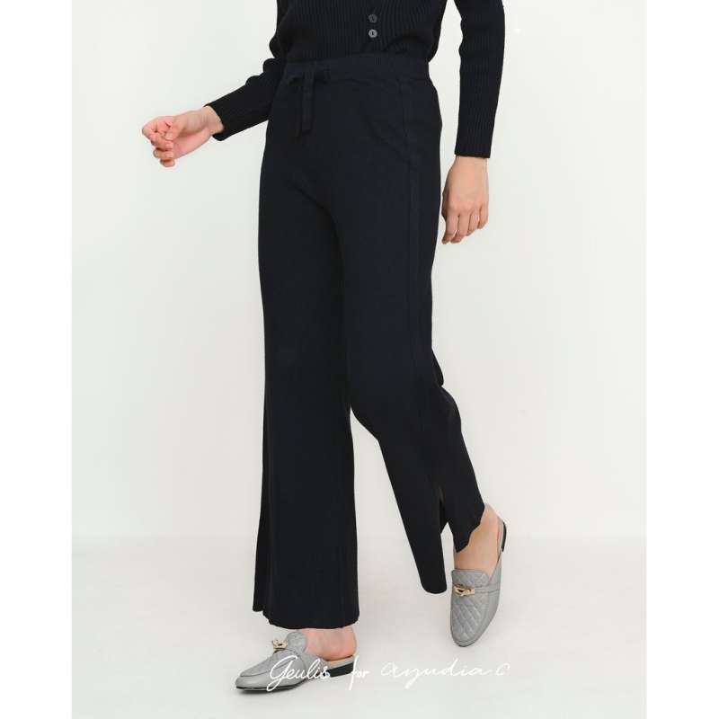 x Ayudiac ELEKTRA KNIT PANTS CELANA WANITA (2 warna) BLACK