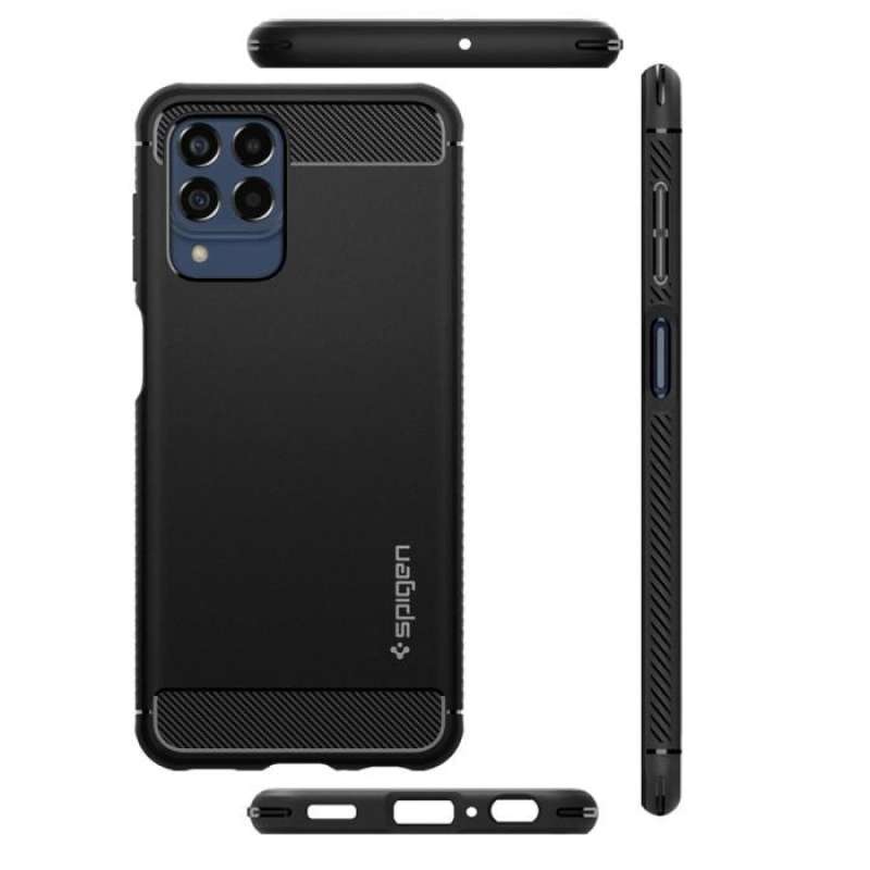 Case Samsung Galaxy M33 5G Spigen Rugged Armor Soft TPU Carbon Casing