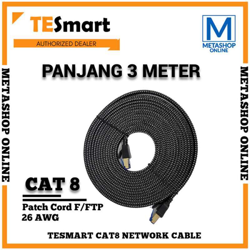 Jual Tesmart Lan Cable F/ftp Cat 8 Original Kabel Ethernet Rj45 Braided