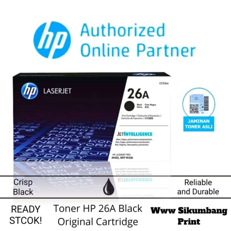 Promo 100% Produk Ori Toner Hp Laserjet 26a Black Original Cartridge ...
