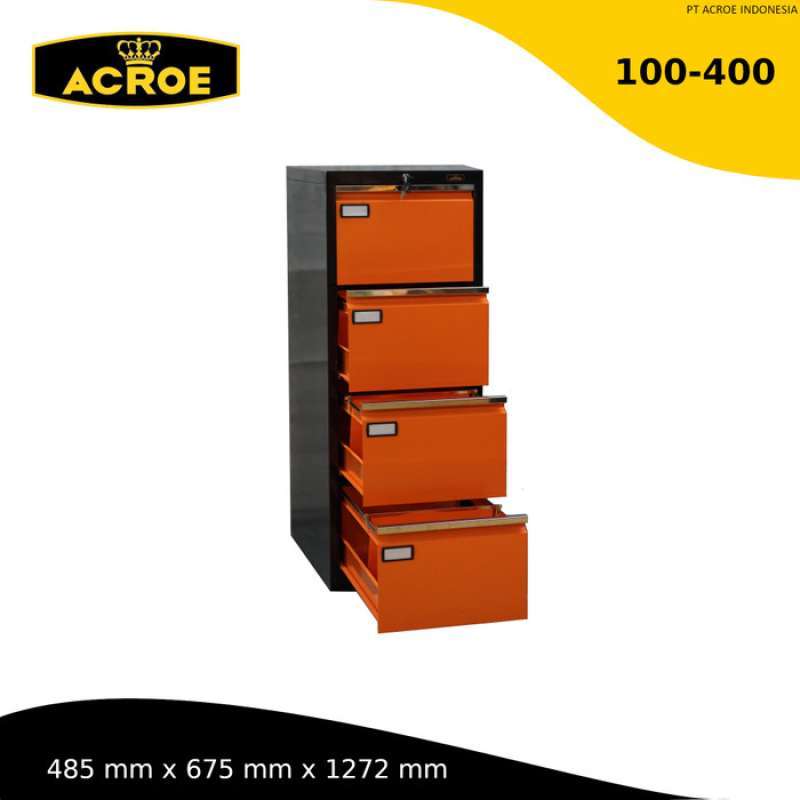 Jual Filing Cabinet Metal Tebal 1.2 Mm 4 Drawers Acroe 100-400 Di ...
