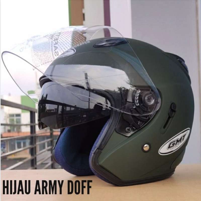 Jual Helm Half Face Gmt/helm Double Visor/helm Motor Sni/helm Murah